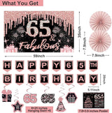 65th Birthday Decorations for Women 32PCS 65th Birthday Party