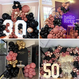 Dusty Pink and Black Balloon Arch,Blush Pink Balloon Garland with