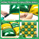 25PCS Christmas Balloons Green Gold Square Foil Balloon Wall
