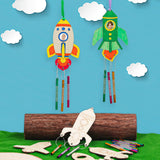 12PCS Rocket Wind Chime Kit for Kids Make Your Own Space