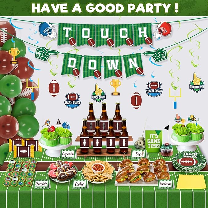 168 Pcs Football Party Decorations 2026 Football Party Supplies