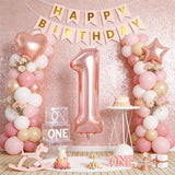 1st Birthday Decorations for Girls, 40 Inch Rose Gold Number 1