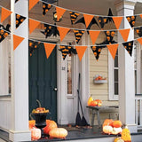 32Ft Orange Black Halloween Party Decorations Spider Skull Bats