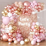 Rose Gold Balloons Arch Garland Kit 164pcs Pastel Pink Chrome Gold