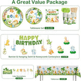 201Pcs Dinosaur Birthday Decorations Tableware Set Serve 25 Dinosaur