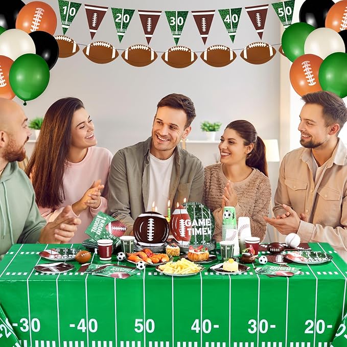 294 Pcs Football Party Decorations Serve 50 Including Paper Plates