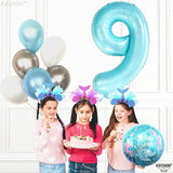 KatchOn, Giant Light Blue Number 9 Balloon - 40 Inch | Foil 9