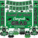 Graduation Decorations 2026 Green Graduation Party Decor Set include