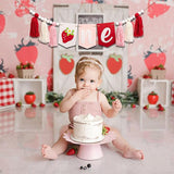 Berry First Birthday High Chair Banner Strawberry Tassel Garland