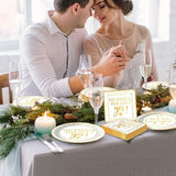 100Pcs Happy Engagement Party Decorations Engaged Tableware Set She