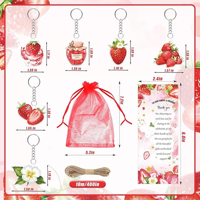 145 Pieces Strawberry Baby Shower Favors for Guest Berry Sweet Baby