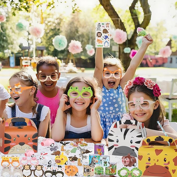 110 Pcs Jungle Safari Party Favors Animal Theme Party Surprised kit