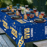 QZYL 4 Pack Graduation Decorations 2026, 54" x 108" Blue and Gold