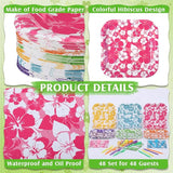 240 Pcs Hibiscus Party Square Plates and Napkins Hawaiian Theme