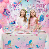 WERNNSAI 1PCS Unicorn Tablecloth - Unicorn Birthday Decorations