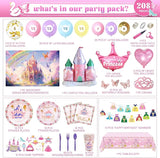 Party Spot! 208 PCS Princess Birthday Party Decorations For Girl 12