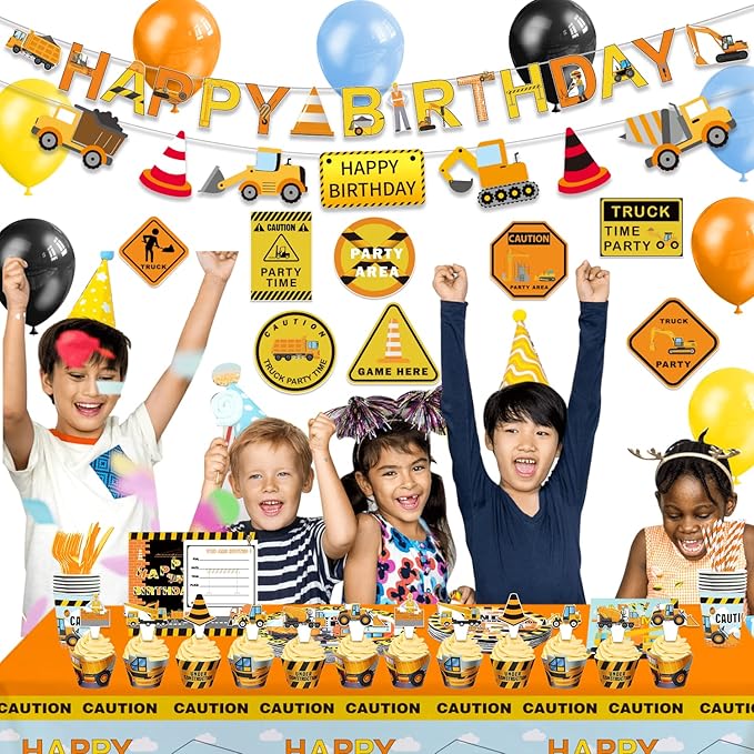 Construction Birthday Party Supplies 207 Pcs Dump Truck Party