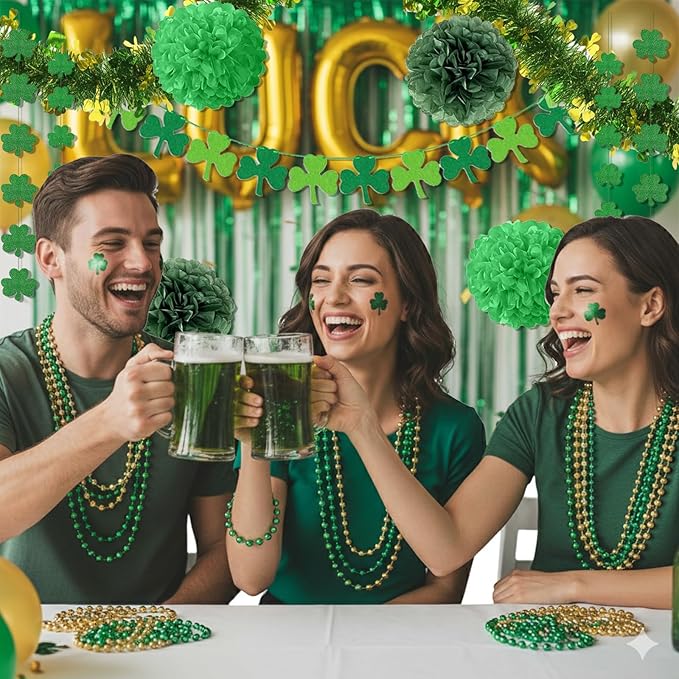 76 Piece St Patricks Day Decorations Kit Party Favors Include Foil