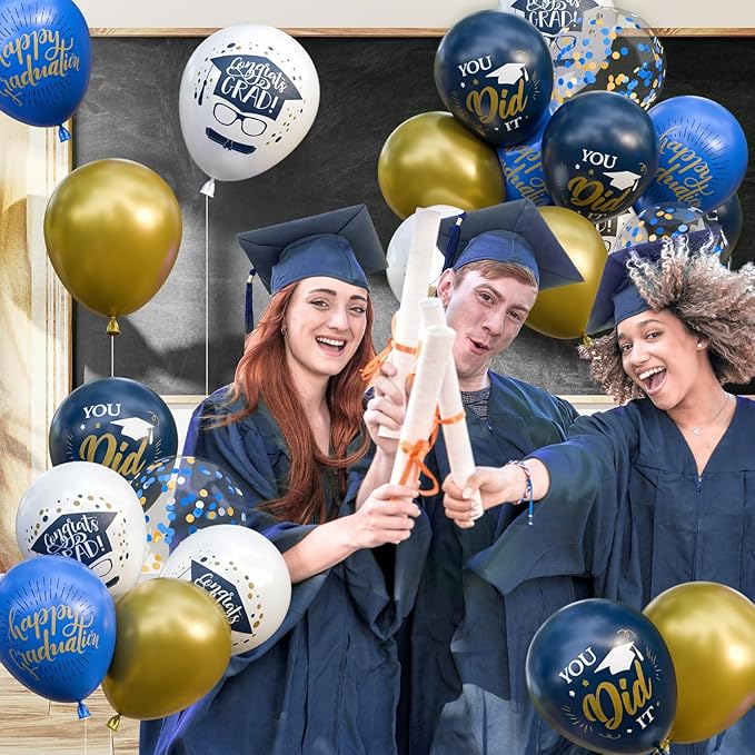 OuMuaMua 74 Pack Graduation Party Decorations Balloons Set - 12 Inch