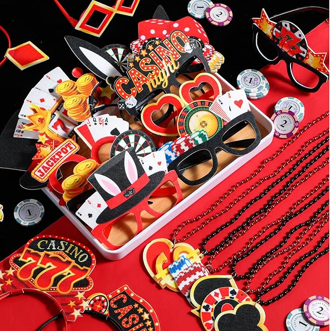36 Pcs Casino Night Party Favors Casino Theme Felt Headband