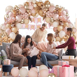 Dusty Pink White Nude Balloon Arch Kit Pink and Gold Balloons With