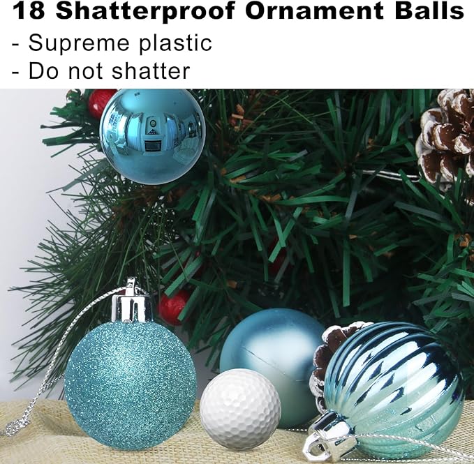 GameXcel 18Pcs Christmas Balls Ornaments for Xmas Tree - Shatterproof