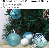 GameXcel 18Pcs Christmas Balls Ornaments for Xmas Tree - Shatterproof