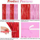 2 Pack Backdrop Curtains, 3.28 Feet x 7.05 Feet Red Pink Backdrop,