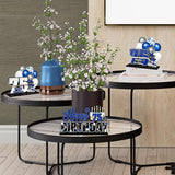 LINGTEER Happy 75th Birthday Blue Acrylic Table Topper Centerpieces