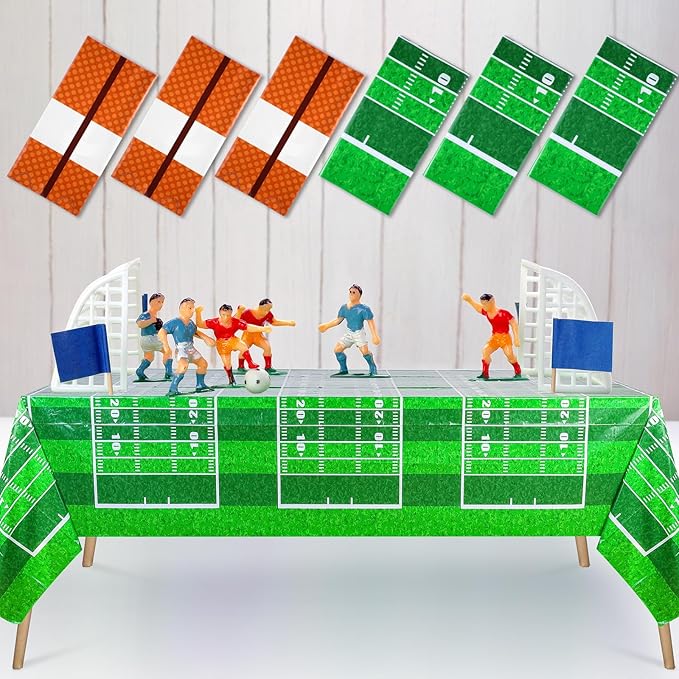Mixweer 2 Pcs Football Plastic Tablecloth Birthday Party Decorations