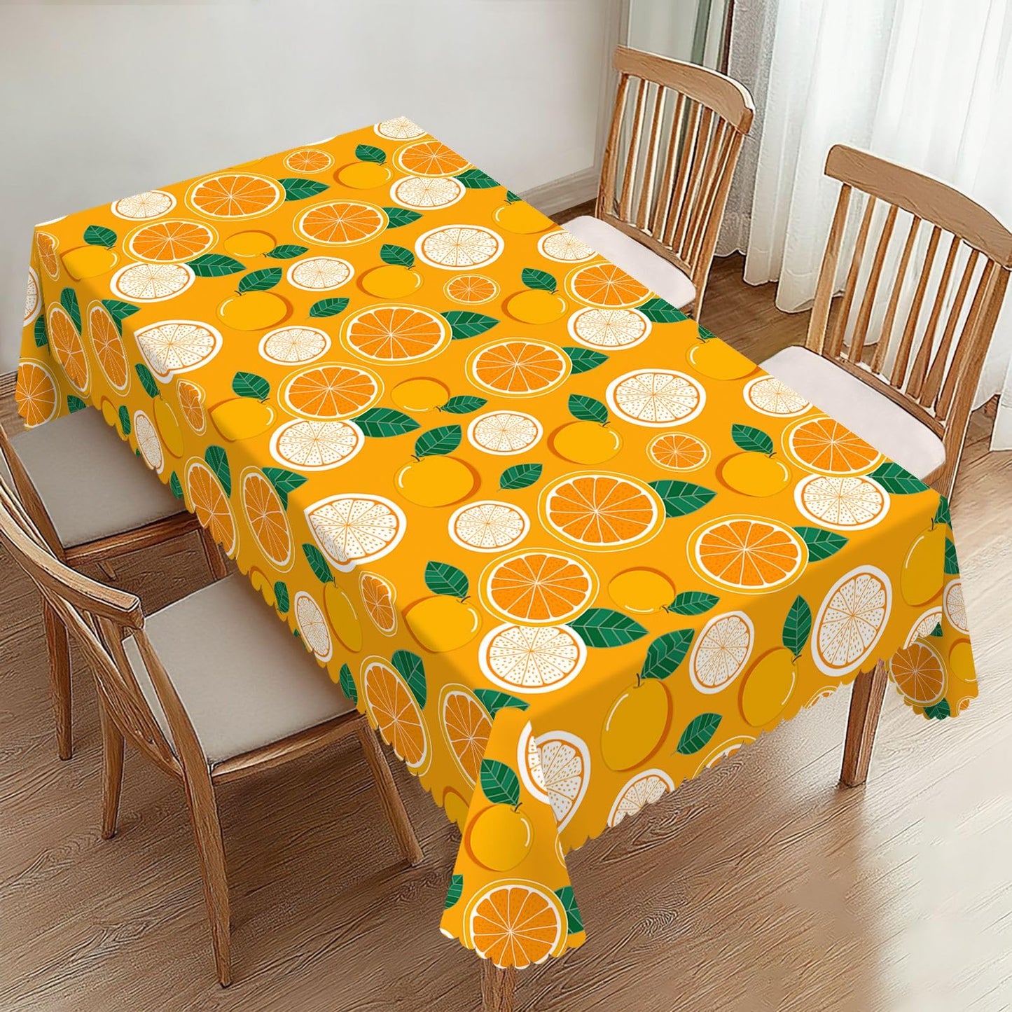 ZYPHORIEL Orange Fruit Rectangle Tablecloths Citrus Orange Table