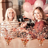 3 Pcs 50th Rose Gold Birthday Decorations for Table Centerpieces