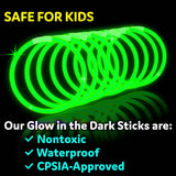 PartySticks Green Glow Sticks - 100pk, 8 Inch Glow in the Dark Light