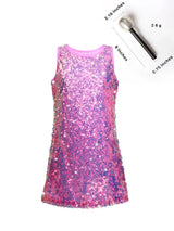 Sinkawa Jackets Girls Sequin Dress Sparkly Sleeveless Costume Prom