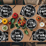 96Pcs Bad Two The Bone Party Supplies Black White Rock 2nd Birthday