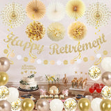 Retirement Decorations for Men Women Champagne Gold Official Retired