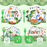 96 Pcs Dinosaur Plates and Napkins Tableware Set Serves 24 Dinosaur
