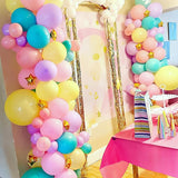 HILAVO Pastel Balloons 60 Pcs Metallic Pink Purple Teal Blue Yellow