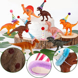 20Pcs Dinosaur Cake Decorations with Mini Birthday Party Hats