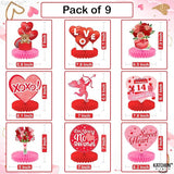 Valentines Day Centerpiece for Table Pack of 9 Pink Valentines Day