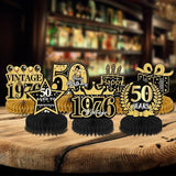 50th Birthday Decorations for Men - 9Pcs Black Gold 50th Birthday