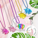 15 Pack Unicorn Sequin Necklace Party Favors with Mardi Gras Beads