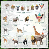 56Pieces Safari Animals Birthday Party Decorations Include Animals