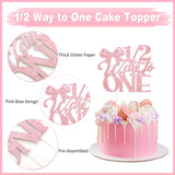 1/2 Birthday Girl Half Birthday Decorations Pink Bow It's My 1/2 Birth