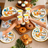 144Pcs Jungle Animals Birthday Party Supplies Decorations Animal