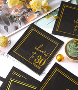 Cheers to Years Cocktail Napkins - 50 PK - 3-Ply Birthday Napkins 5x5