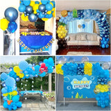 61pcs Blue and Yellow Balloons, 12 Inch Clear Yellow Blue Balloons