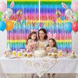 BRAVESHINE Tinsel Foil Curtains - 2 Pack Colorful Party Streamers