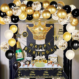 Black and Gold Birthday Decorations for Men Women