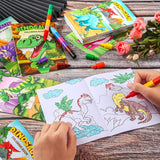 24 Dinosaur Mini Coloring Books Kids with 24 Stacking Crayons Dino